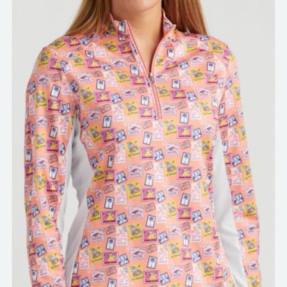 Bermuda Sands Ladies Paulina Long Sleeve Print Golf sun shirt